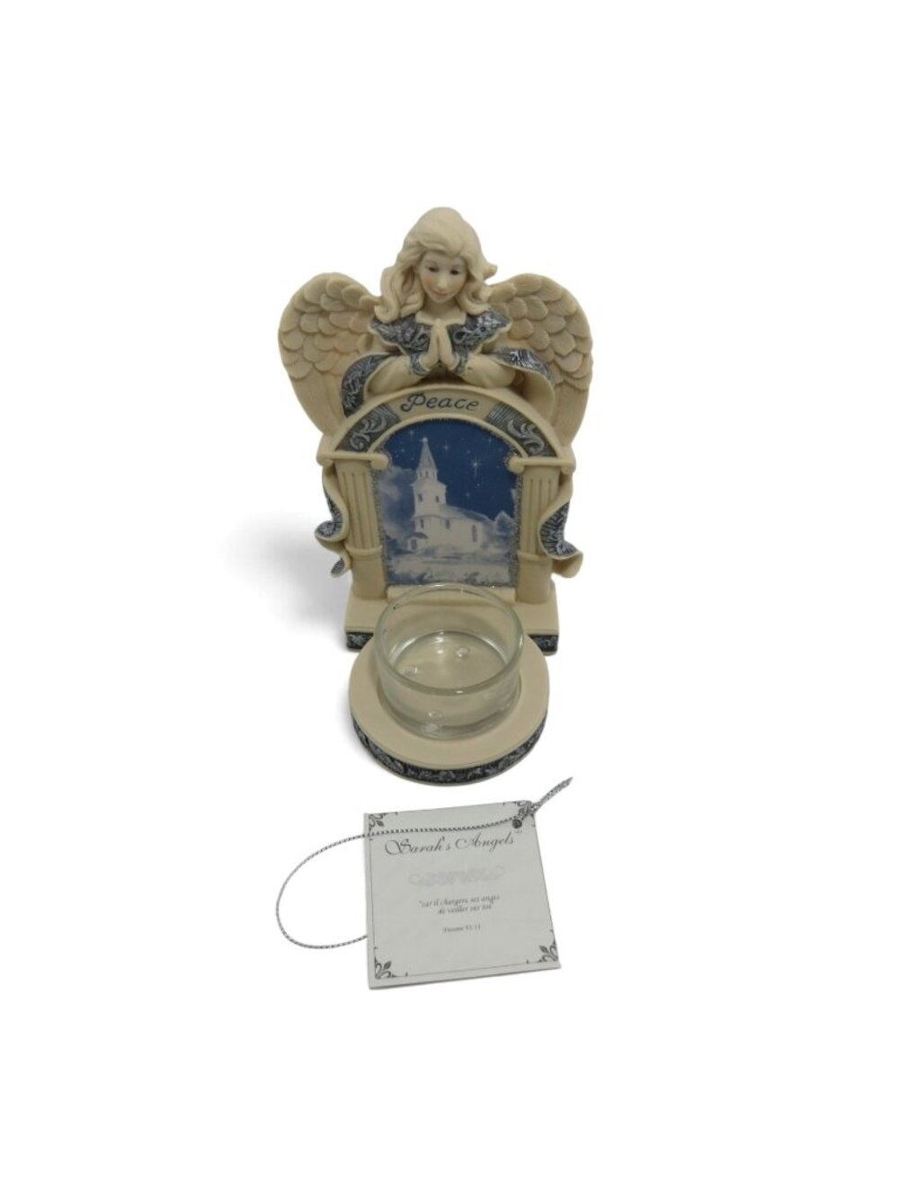 Sarah's Angels Peace Angel Candle Holder Serene Decor Boxed 5.7" Boxed